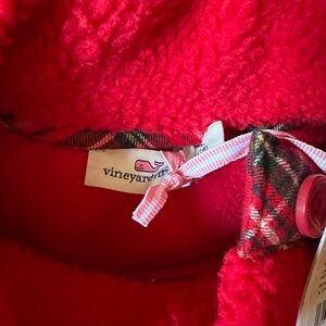 Vineyard Vines Red Velvet Sherpa Tunic